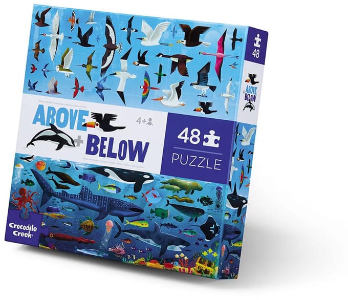 Crocodile Creek | Above + Below Puzzel, 48 Stuks - Zee En Lucht