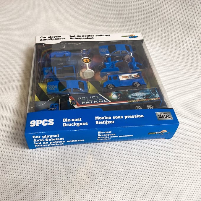 Gearbox - car playset blauw - autospeelset - politie
