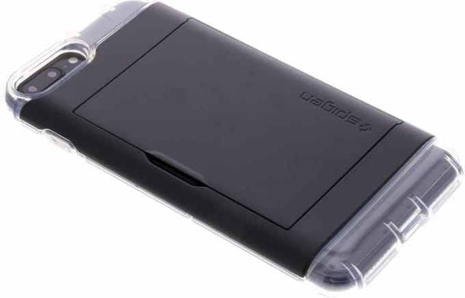 Spigen Crystal Wallet Booktype iPhone 8 Plus / 7 Plus hoesje - Zwart