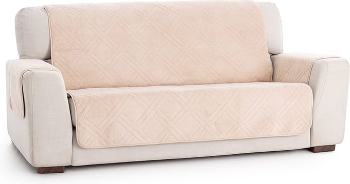 Coral Bankbeschermer Beige - 200cm breed