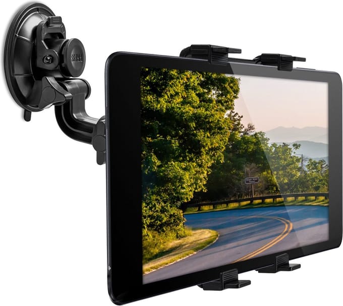 kwmobile tablethouder voor autoruit - Met zuignap - Verstelbare houder voor tablets - 11 - 20,7 cm