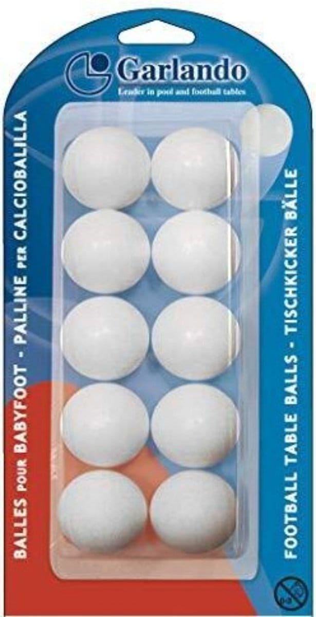Garlando Tafelvoetbal Balletjes - Wit - 10 Stuks