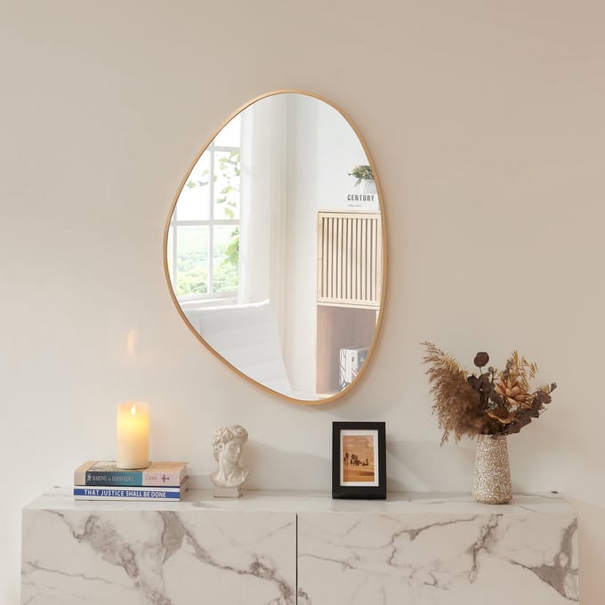 Wandspiegel Lardkapihond 75x53 cm goudkleurig [en.casa]