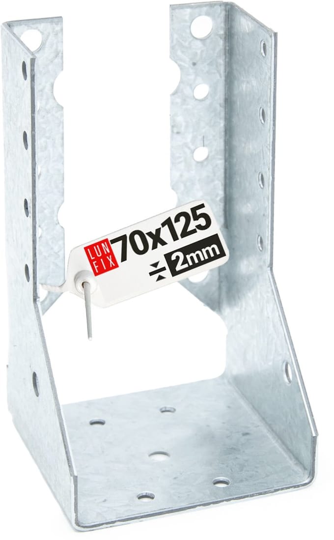 Balkenschuh Type B - 70x125 mm - Verzinkt 2 mm - Holzbalkenverbinder