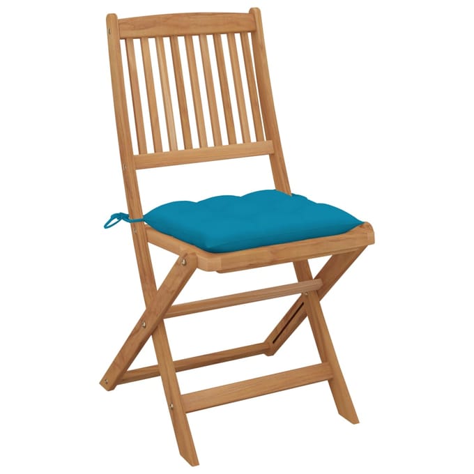 vidaXL - Inklapbare - stoelen - 6 - st - met - kussens - massief - acaciahout