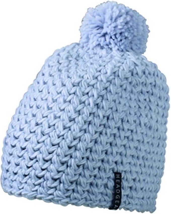 Myrtle Beach - Unisex Eenkleurige Gehaakte Muts met Pompom (Zilver)