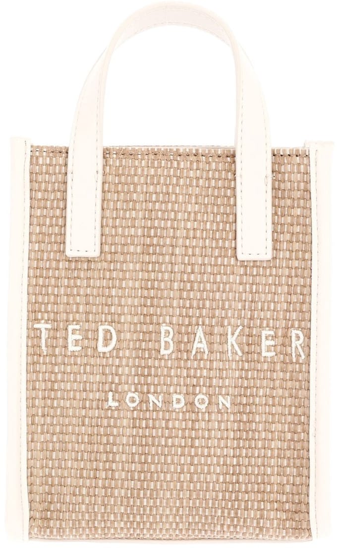 Ted Baker handtas schoudertas PaulII Faux Raffia Mini Icon Bag Ivory beige