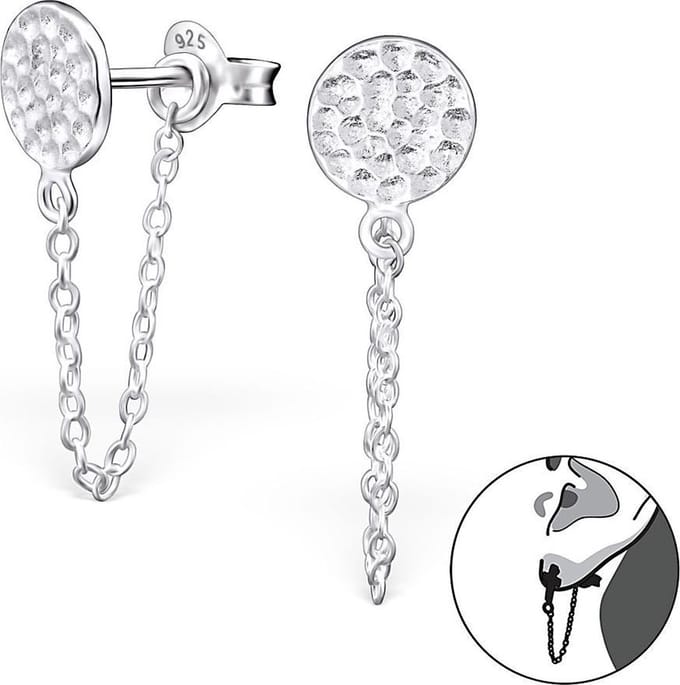 Montebello Oorbellen Aldis - 925 Zilver E-Coating - ∅6.5mm - 30mm
