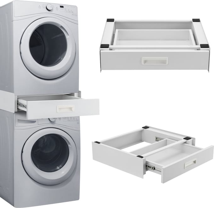 Stapelkit Buxton met lade universeel tussenstuk 15x60x54 cm wit [en.casa]