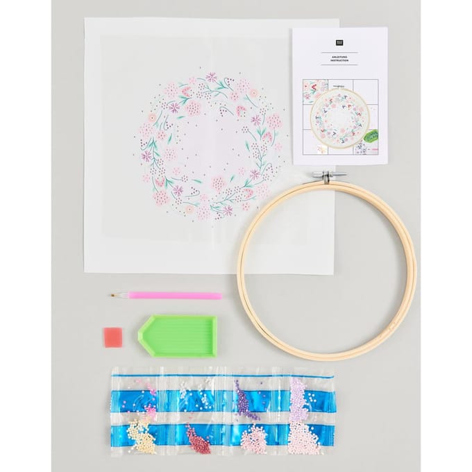 Diamond Painting Set "Fonkelende bloemenkrans"