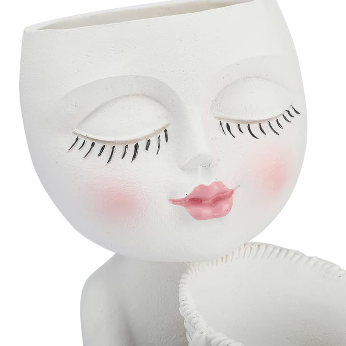 Mannequin Bloempot Hars Creatieve Dubbele Bloempot Gezicht Bloempot white