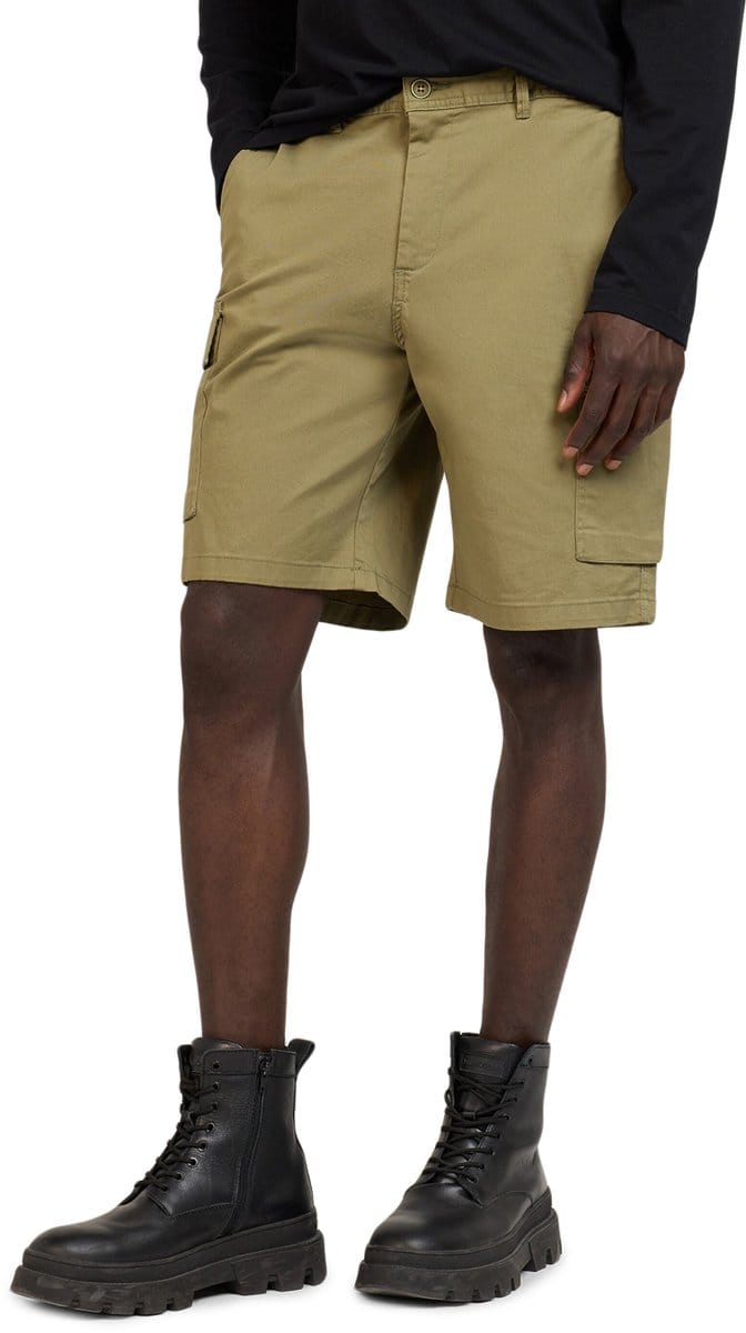 WOTEGA Heren Cargoshorts Atlas – Regular Fit – Katoen Stretch – Olijfgroen – Elastische taille