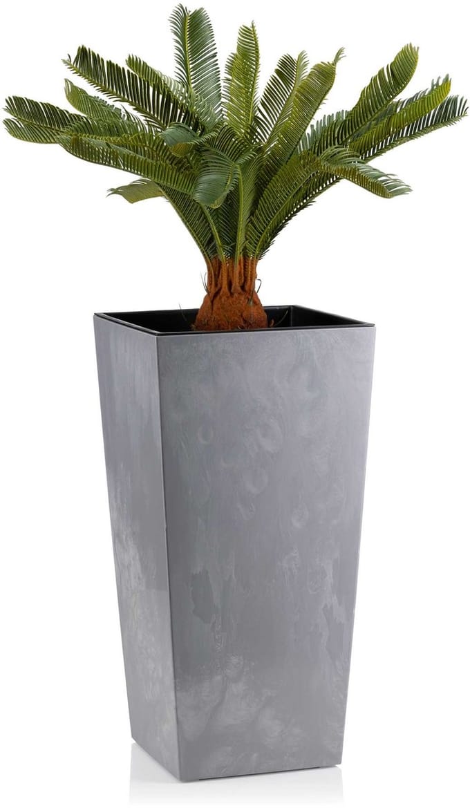HowHomely Porto Serie - Bloempot - Grijs Beton - 57x29x29 cm