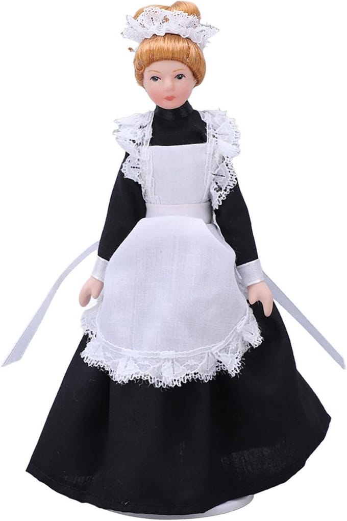 Flexibele Keramische Poppenhuispop Schaal 1:12 - Beweegbare Miniatuur Damesfiguur