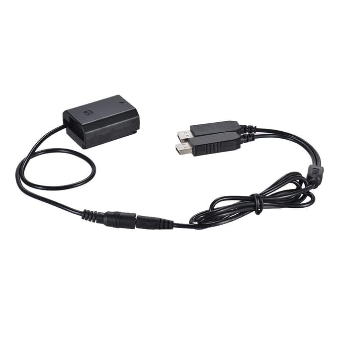 NP-FZ100 DC-koppeling Dubbele USB-adapter Dummy-batterij voor Sony A7III A9 A7RIII A7SIII black