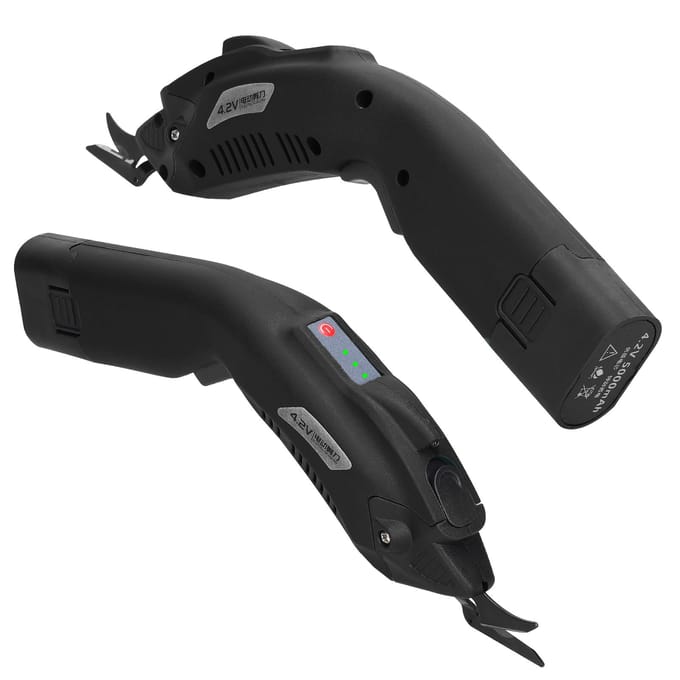 4.2V elektrische doeksnijder Hoge snelheidsmotor Draagbare stoffen snijmachine Hanndheld-karton 1pcs 2500mAh battery zwart