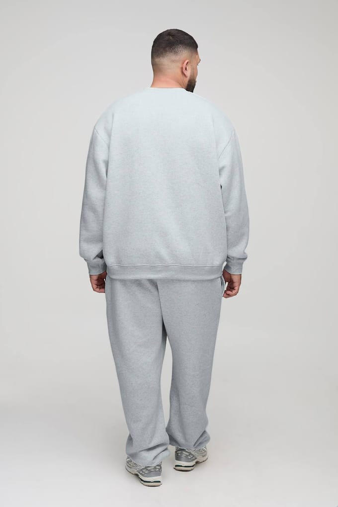 Plus Basic Oversized Joggingbroeken | Grey Marl | Size 2XL