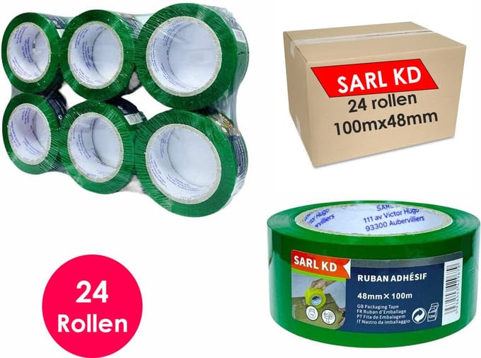 Verpakkingstape - 24 rollen - Groen - PP Plakband - 100m x 48mm - Polypropyleen tape - SARL KD®