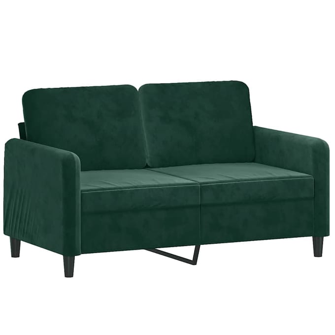 vidaXL - 2-delige - Loungeset - met - kussens - fluweel - donkergroen