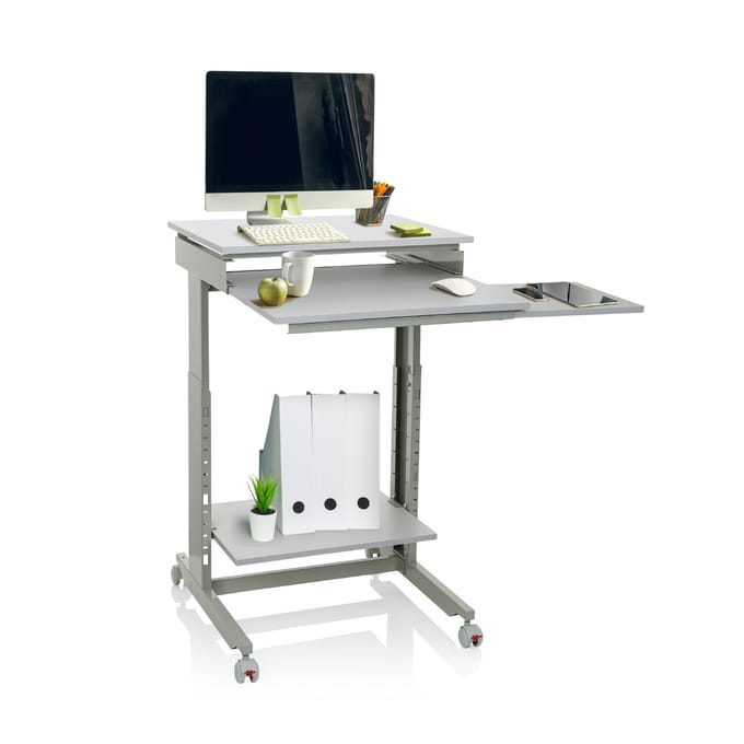 Computerbureau WORKSTATION zilver/grijs hjh OFFICE