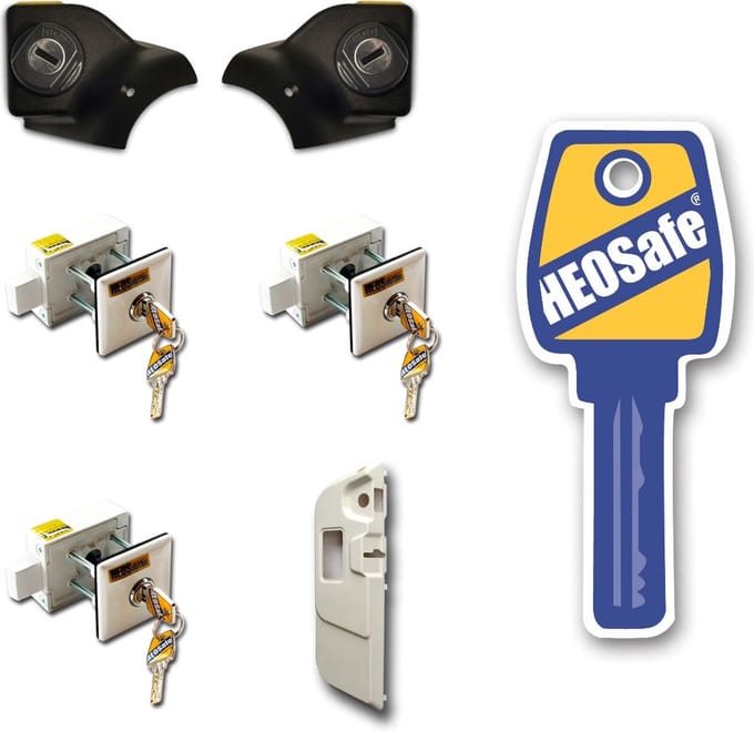 Heosafe sloten Fiat Ducato X250 model 2006-2021 set 2-1-2 Wit