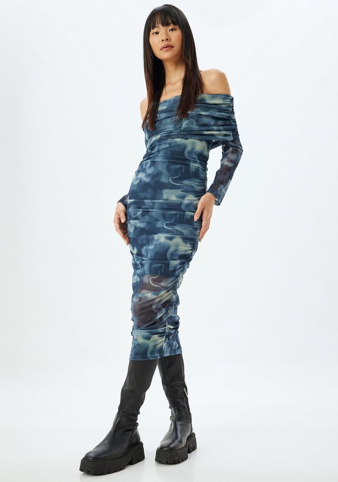 Mini-lengte gedrapeerd Jurk