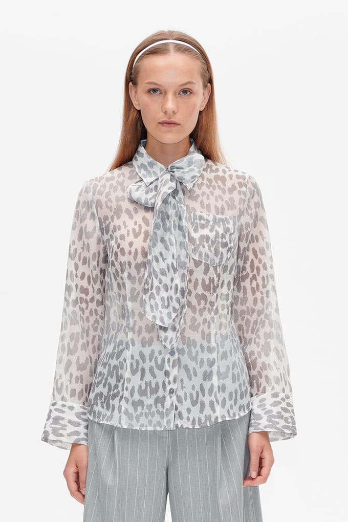 Baum und Pferdgarten Miranda Shirt Grey Office Leopard Taglia: 36 | Maglie a manica lunga Outlet | Donna | Grigio