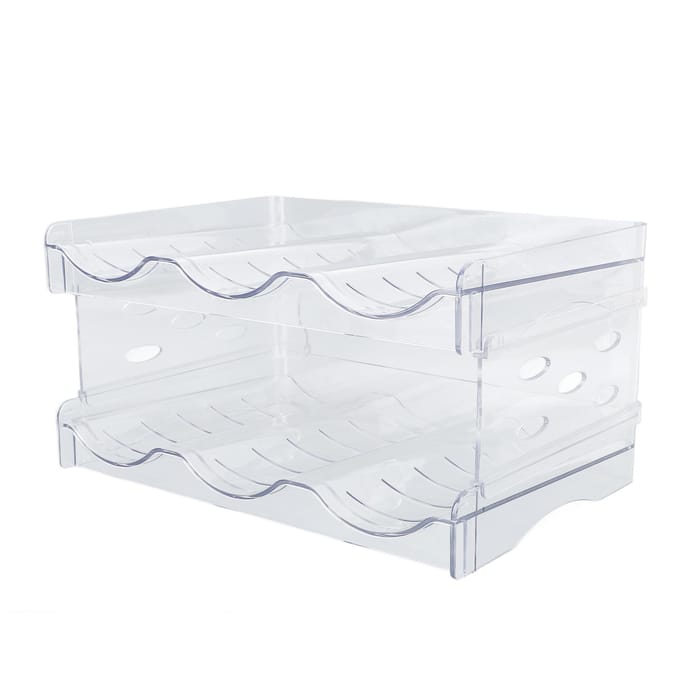 Stapelbare Waterfles Organizer Dubbellaags Transparant Plastic Desktop Beker Opbergrek voor white