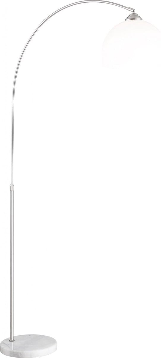 Vloerlamp Globo New Castle - Nikkel mat/Marmer/Kunststof