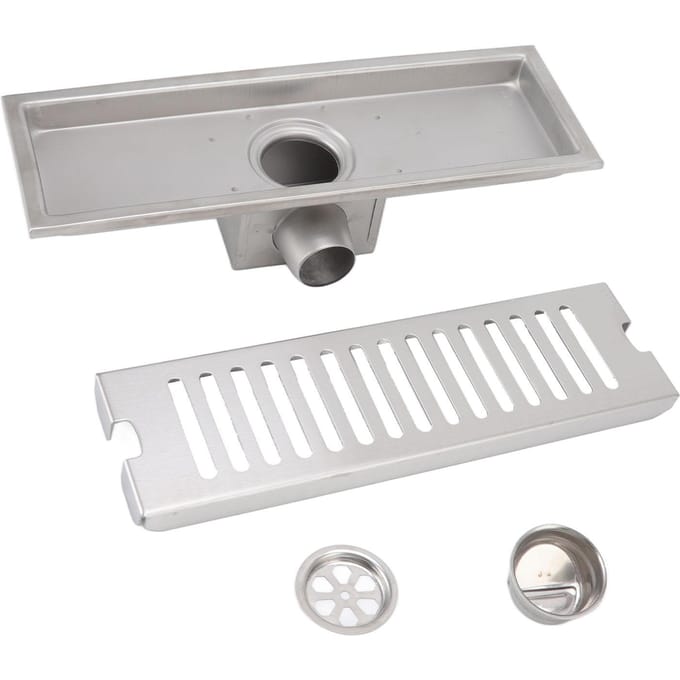 12 Inch Lineaire Doucheput Rechthoekige Douchevloerput Kanaal Snelle Afvoer met Anti-Geur gray