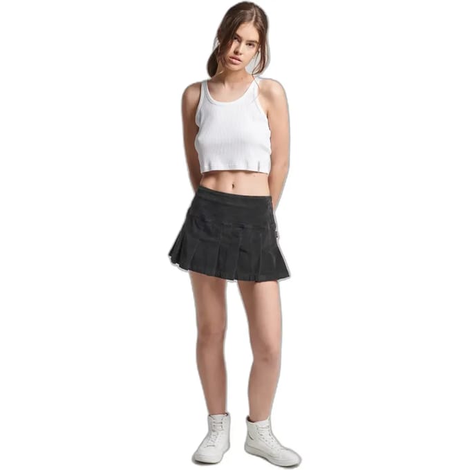 Fluwelen geplooide minirok voor dames Superdry Vintage