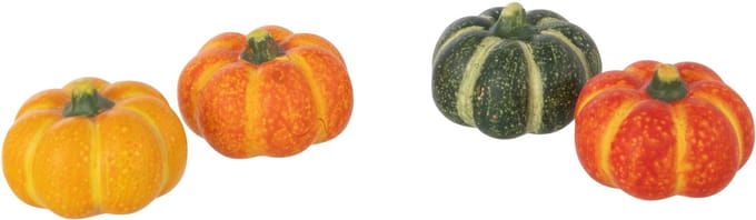 J-Line decoratie Pompoen - keramiek - mix - doos van 4