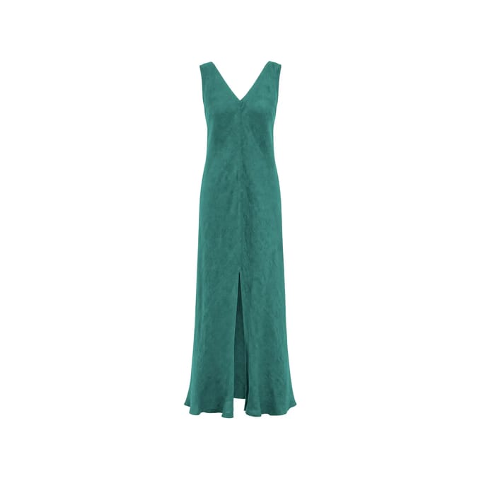 V-hals Jurk met Splitzoom Dames Haris Cotton Essentials