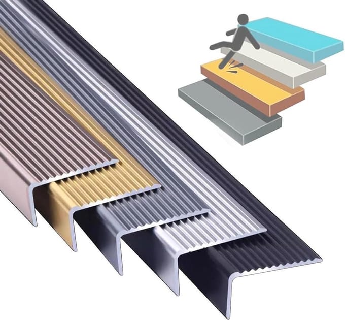 Aluminium trapprofiel - Antislip strips - Trap veiligheid - Duurzaam metaal - 120 cm - Zilver