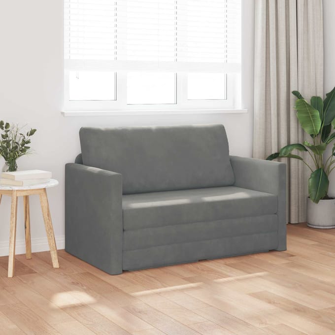vidaXL - Slaapbank - Donkergrijs - 124 - x - 71 - x - 78 - cm - Fluweel