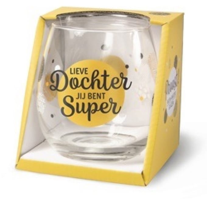 Wijn -Waterglas Dochter Proost!
