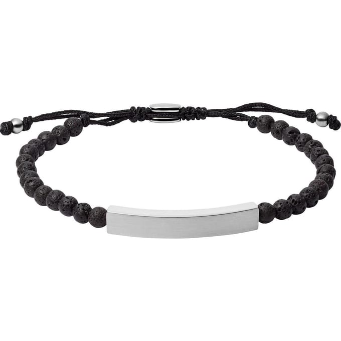 FOSSIL Armband Semi-Precious Plaque Bracelet Black Zwart