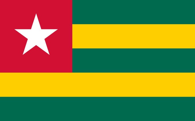 Vlag Togo 50x75cm