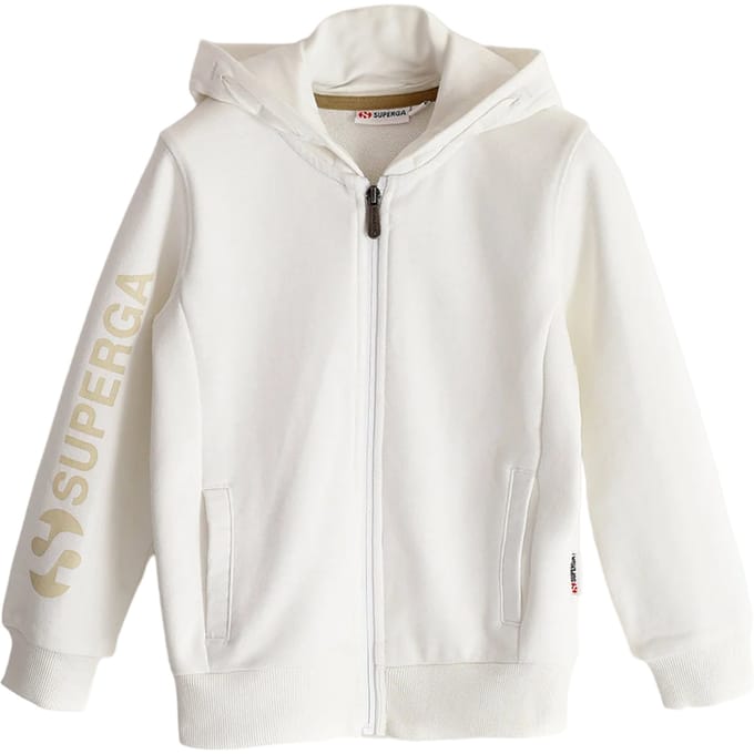 Superga Kinder/Kids Mouwopdruk Volledige Ritssluiting Hoodie (Wit)