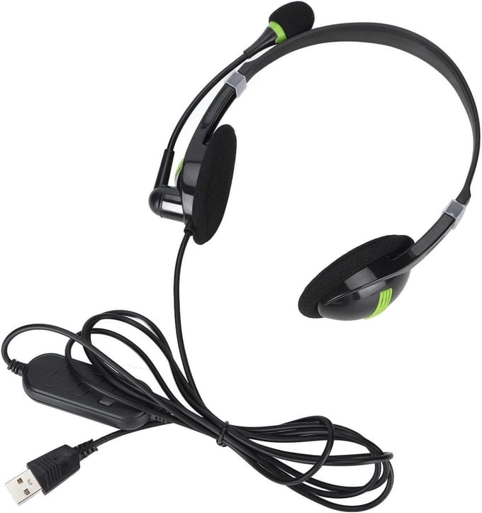 Bedrade Headset - Kantoor Koptelefoon - Klantenservice Gesprekken - Draaibare Microfoon - Over-ear - Zwart
