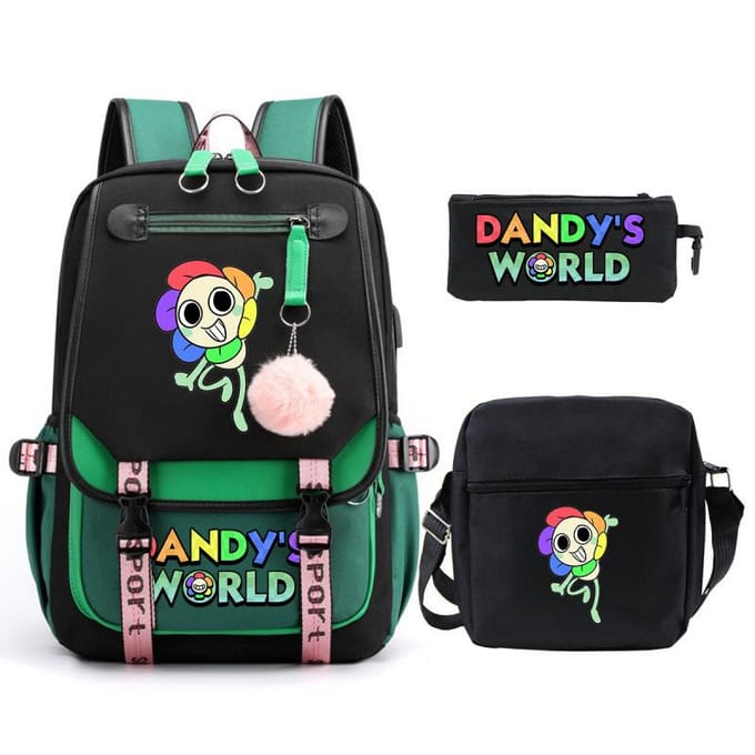 Grote schooltas met schouderband; studenten etui set van drie delen three-piece set