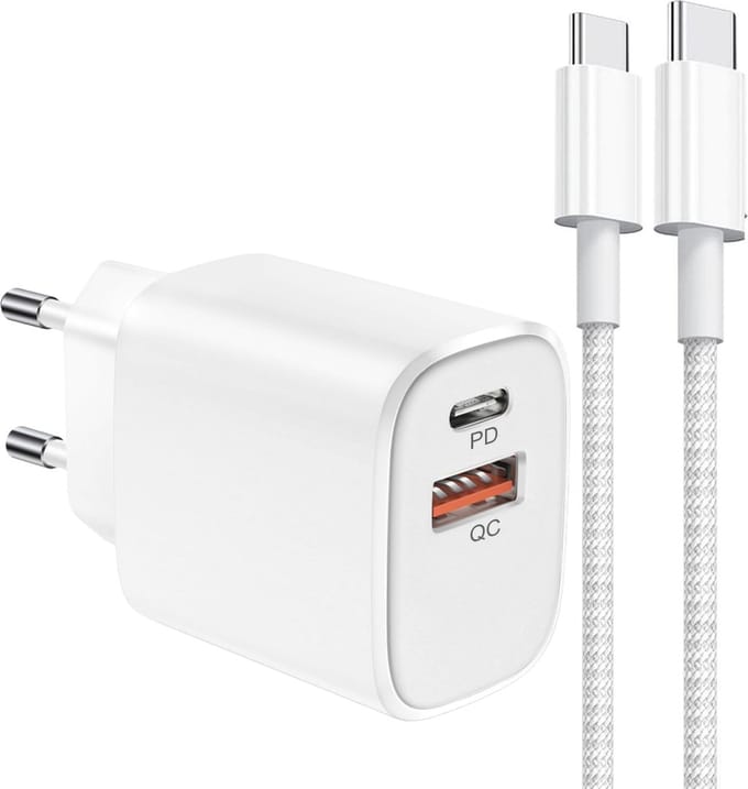 Usb + usb C Adapter + usb C Kabel - 35w Snellader - UsbC naar usb-C Oplader - Snellader - Usb-C Kabels