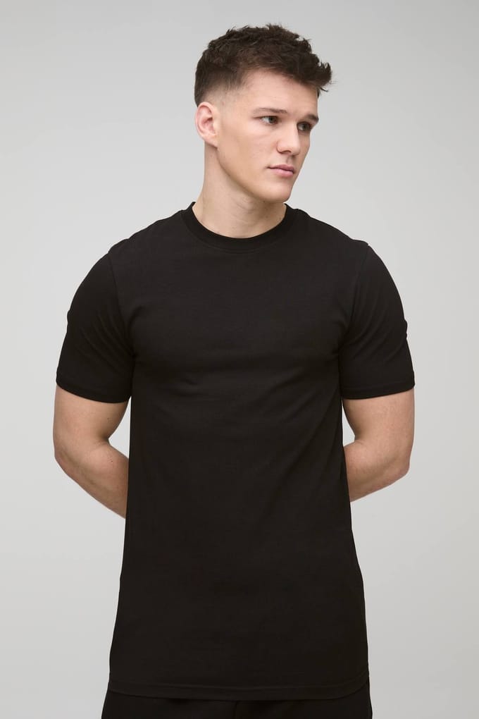 Tall Essential Muscle Fit T-Shirt | Black | Size Small