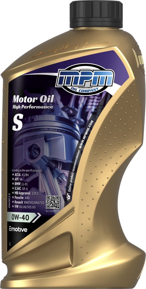 MPM Motorolie 0w40 high performance street - 1 liter