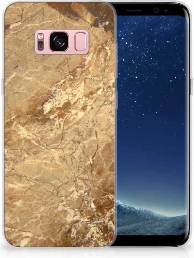 Samsung Galaxy S8 TPU Siliconen Hoesje Marmer Creme