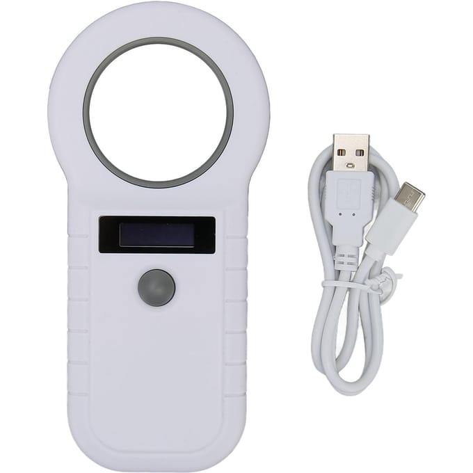 Huisdier Tag Lezer 134.2Khz 125Khz USB Oplaadbaar Draagbare Dier Microchip Scanner voor Hond Kat gray