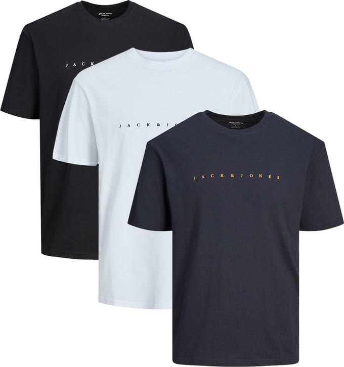 Jack & Jones Heren t-shirt 3 pack Star JJ