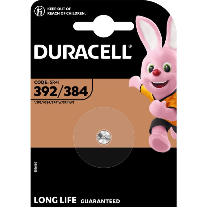 Batterij Duracell knoopcel 1x392/384 alkaline Ø7,9mm 1,5V-45mAh