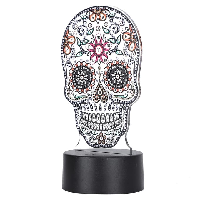 Acryl Doe-het-zelf Diamantschilderij Lamp LED 7 Kleuren USB Nachtlampje Woondecoratie (DP01) black