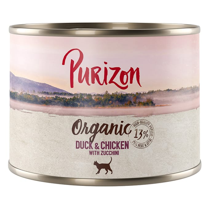 Voordeelpakket Purizon Organic 24 x 200 g - Eend en kip met courgette